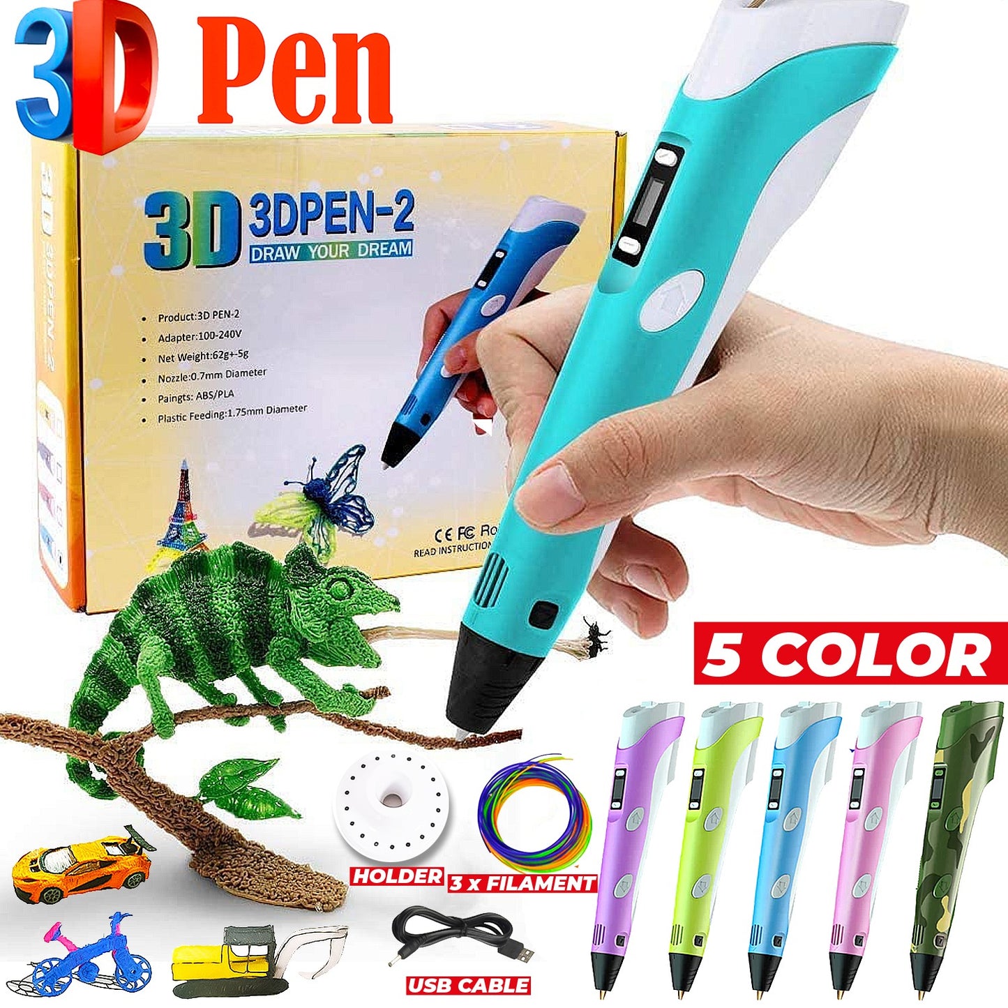 Rechargeable 3D Printing & Drawing Pen