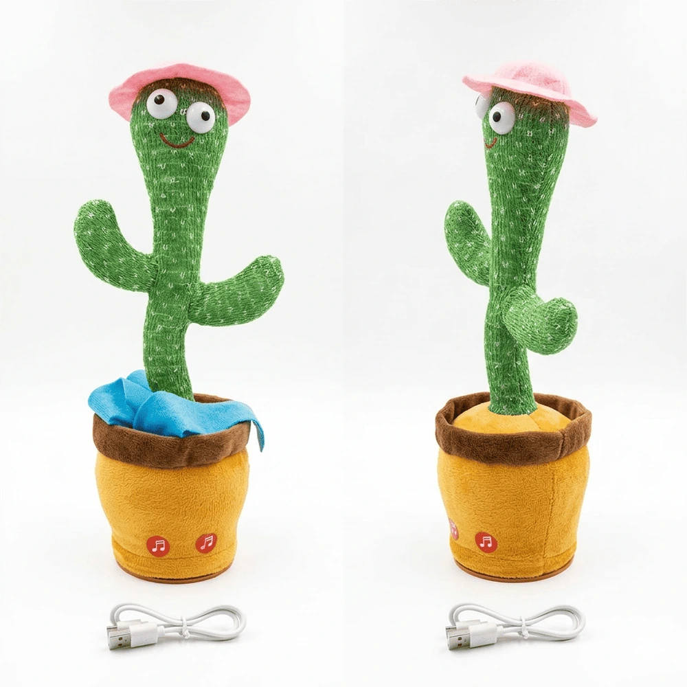 Talking cactus toy mimicking voice funny interactive toy