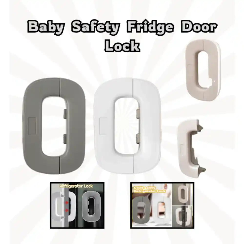 Child Safety Fridge Lock – No-Drill Baby Proof Refrigerator Door Lock with Strong Adhesive