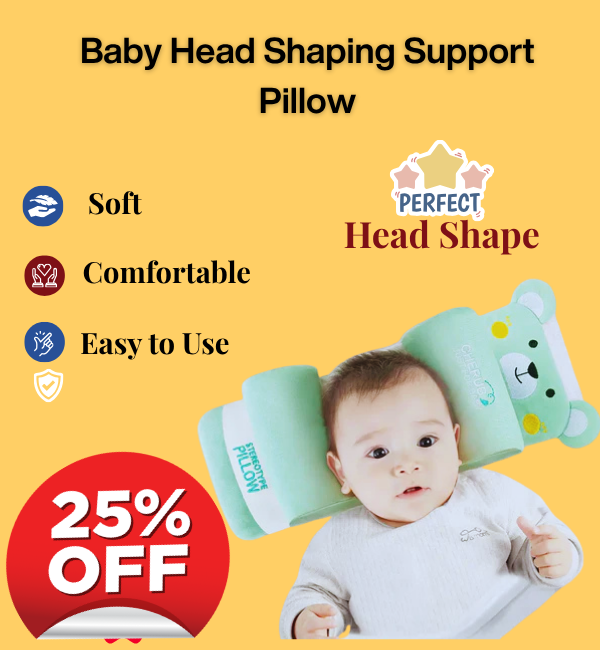Baby Head Shaping Pillow & Swaddle Blanket Combo – Newborn Comfort & Sleep Deal | Baby Bazaar