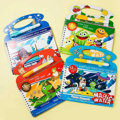 Reusable Magic Water Drawing Book with Quick-Dry Feature and Magic Pen