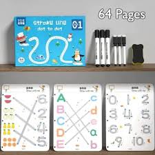 Stroke Line: Dot to dot Drawing & Writing Practice Book 64 Pages