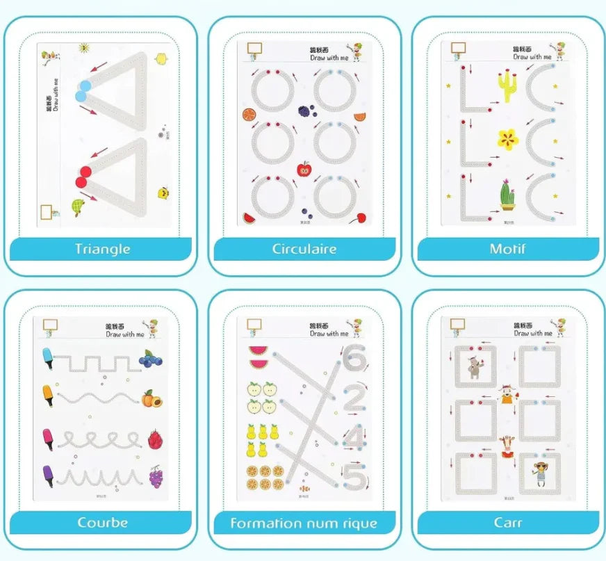 Stroke Line: Dot to dot Drawing & Writing Practice Book 64 Pages - Baby Bazaar
