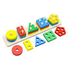 5 Column Wooden Geometric Shape Matching Toy | Learning Gaming toy