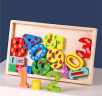 Multicolor Wooden Number Learning Board