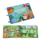 Colorful children's busy book with animal illustrations on a white background
for children's age 3+ years