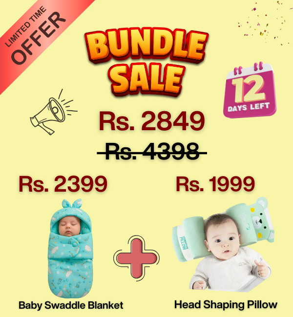 Baby Head Shaping Pillow & Swaddle Blanket Combo – Newborn Comfort & Sleep Deal | Baby Bazaar