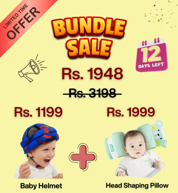 Baby Head Shaping Pillow & Safety Helmet Combo – Protection & Comfort Deal | Baby Bazaar
