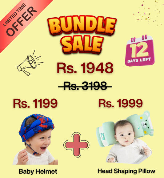 Baby Head Shaping Pillow & Safety Helmet Combo – Protection & Comfort Deal | Baby Bazaar