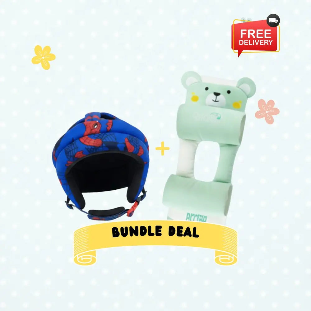 Baby Head Shaping Pillow & Safety Helmet Combo – Protection & Comfort Deal | Baby Bazaar