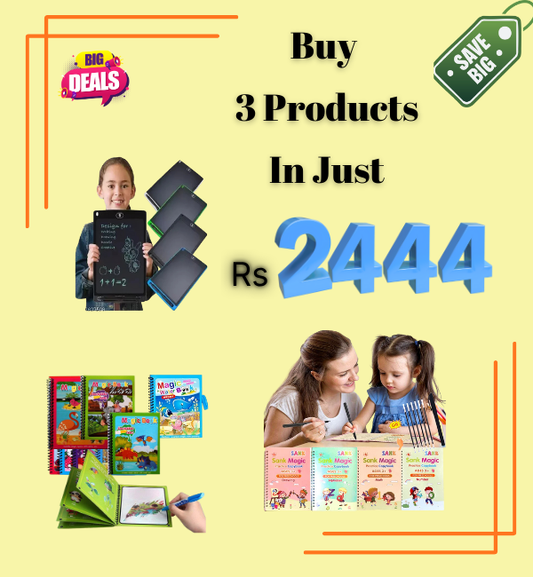 3-in-1 Kids Creative Learning Bundle: Sank Magic, Water Book &amp; 8.5" LCD Tablet
for age 3+