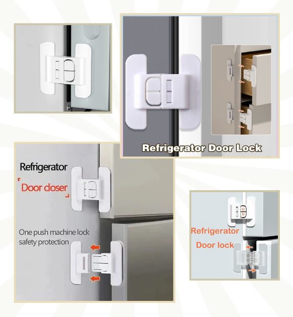 Child Safety Fridge Lock – No-Drill Baby Proof Refrigerator Door Lock with Strong Adhesive (Copy)