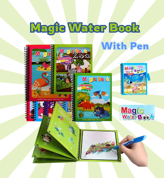 Reusable Magic Water Drawing Book with Quick-Dry Feature and Magic Pen