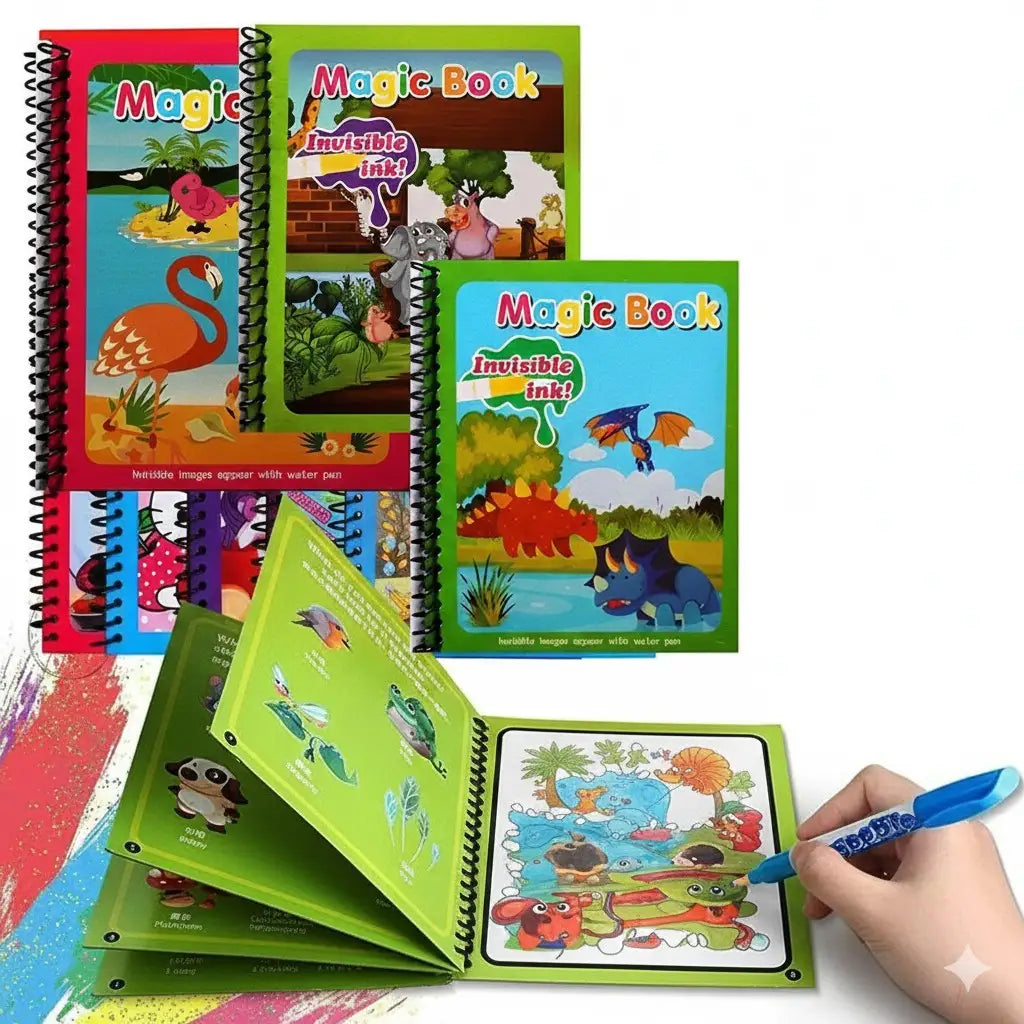 Reusable Magic Water Drawing Book with Quick-Dry Feature and Magic Pen - Baby Bazaar