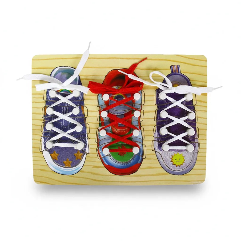 Shoe lacing wooden puzzle - Baby Bazaar