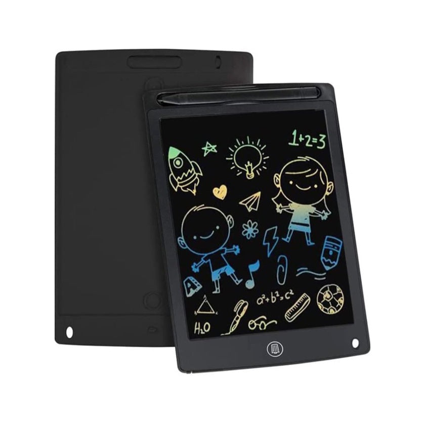 Child using 8.5 inch blue LCD tablet for drawing