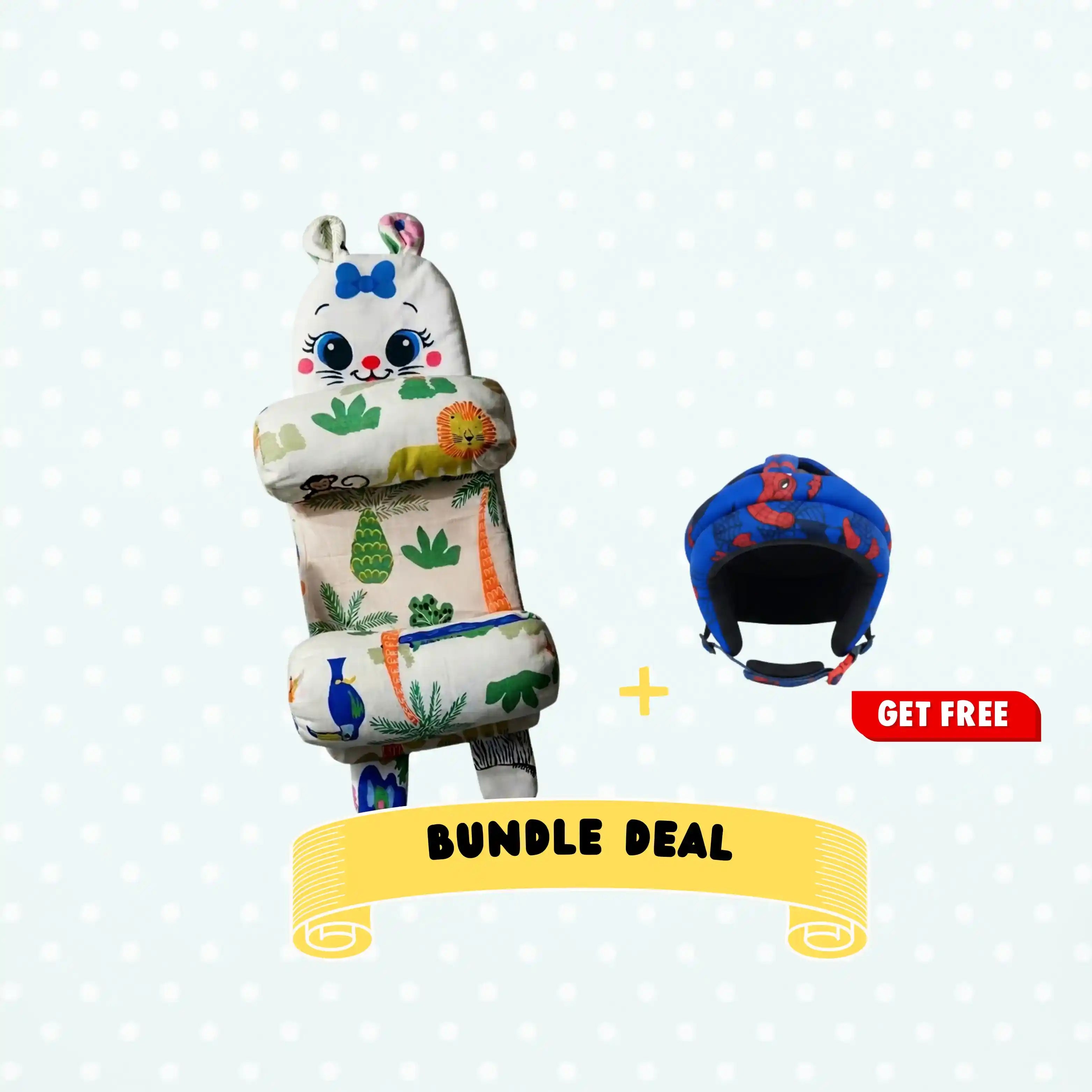 Baby Head Shaping Pillow & Safety Helmet Combo – Protection & Comfort Deal | Baby Bazaar